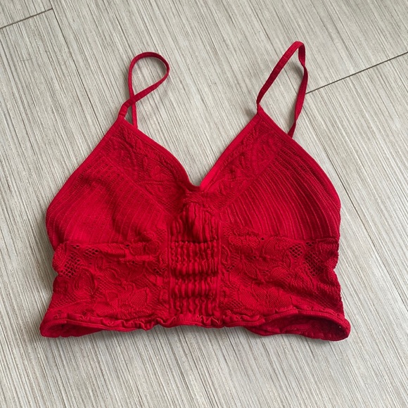 Intimately by Free People red lace bra top - Picture 1 of 3